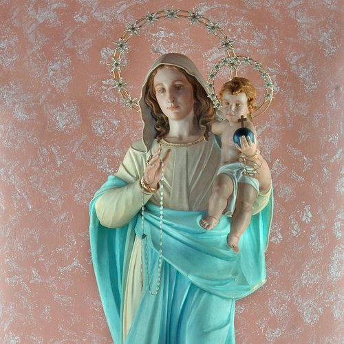 Chiesa della Madonna della Salute (già Ognissanti), statua lignea della Madonna, Polcenigo