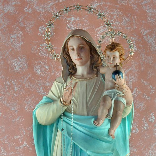 Chiesa della Madonna della Salute (già Ognissanti), statua lignea della Madonna, Polcenigo