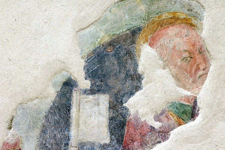 Cappella della Vergine, affreschi, 12 Apostoli, lacerto, pieve di San Lorenzo in Monte di Buja