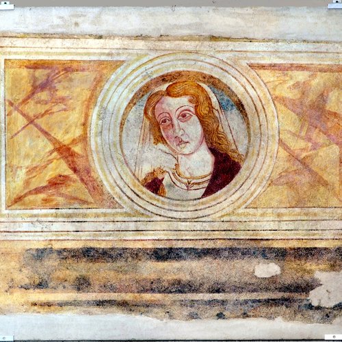 Ritratto appartenente a un ciclo affrescato nel sottotetto della navata centrale del duomo, sec. XVI