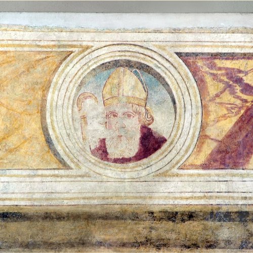 Ritratto appartenente a un ciclo affrescato nel sottotetto della navata centrale del duomo, sec. XVI