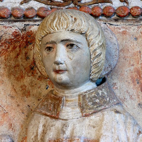 Chiesa di San Nicolò, ancona dell'altare, Santo in veste di Diacono - particolare, Antonio Pilacorte, 1497, San Giorgio della Richinvelda