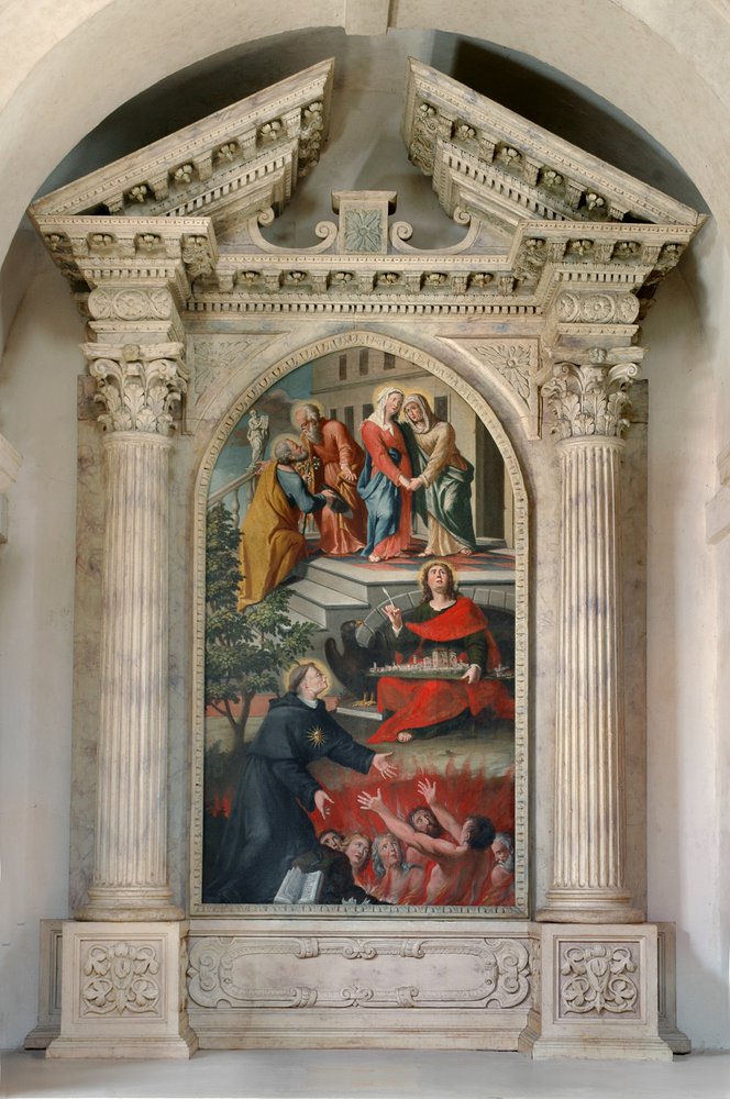 Altare di destra, Visitazione della Vergine a sant’Elisabetta, XVII secolo