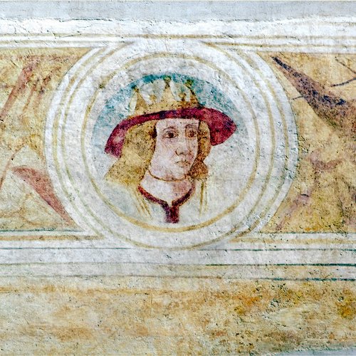 Ritratto appartenente a un ciclo affrescato nel sottotetto della navata centrale del duomo, sec. XVI