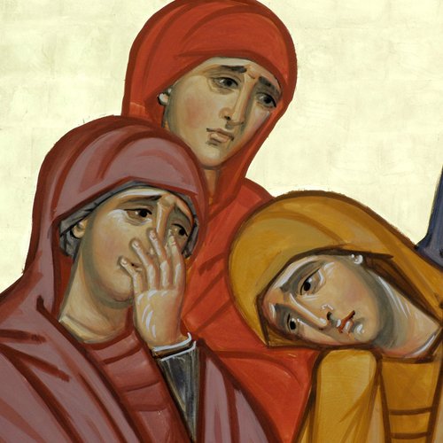 Paolo Orlando, figure delle Pie Donne e della Madonna, chiesa nuova di San Michele, Cervignano