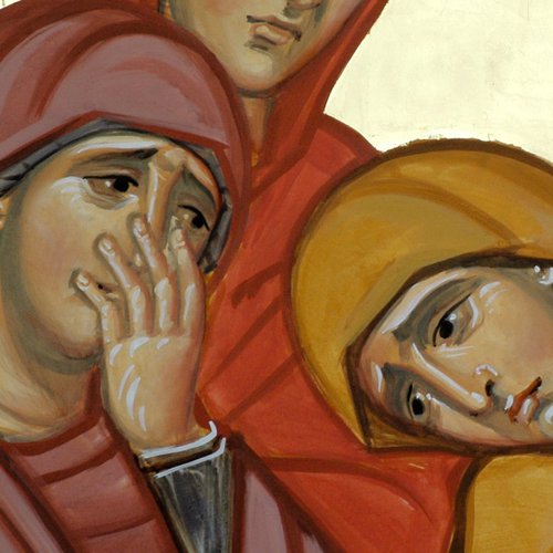 Paolo Orlando, figure delle Pie Donne e della Madonna, chiesa nuova di San Michele, Cervignano