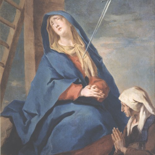N. Grassi, Madonna Addolorata e devota, 1728, olio su tela.