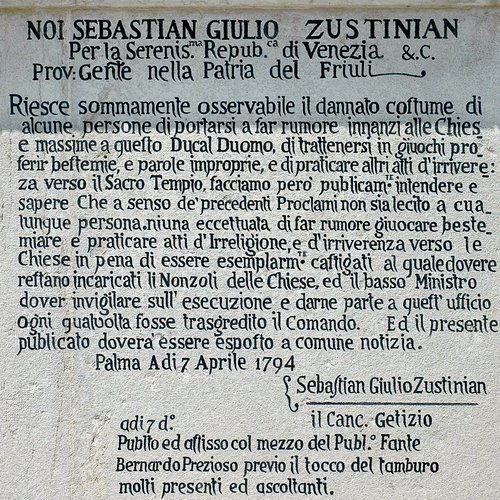 Proclama e affresco raffigurante il leone marciano