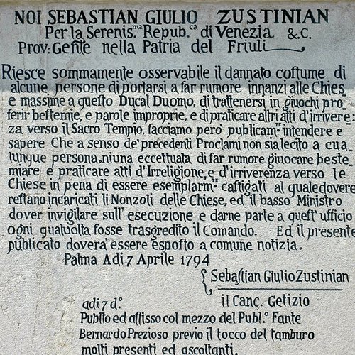Proclama e affresco raffigurante il leone marciano