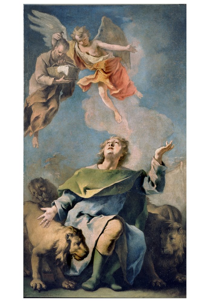 N. Grassi, san Daniele nella fossa dei leoni, 17251730, olio su tela.