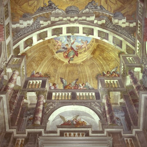 Chiesa della Beata Vergine del Carmine, Affresco in controfacciata, sec. XVII