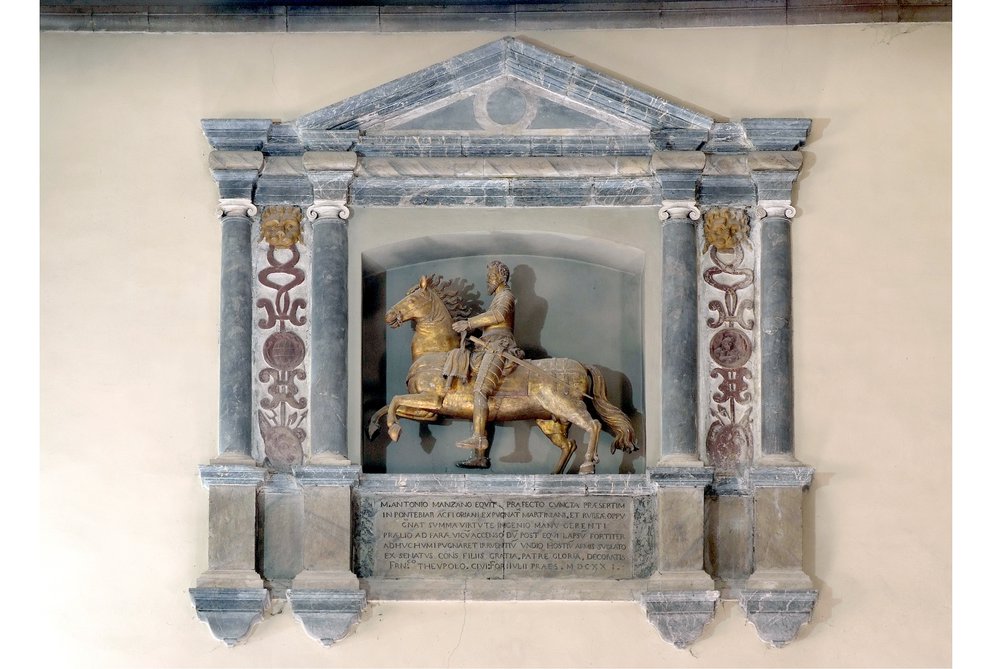 Monumento equestre di Marcantonio da Manzano, in legno laccato, 1621