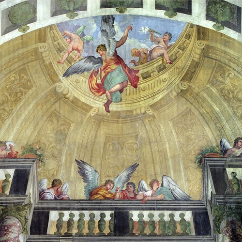 Chiesa della Beata Vergine del Carmine, Affresco in controfacciata, sec. XVII