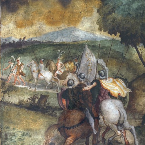 Gruppo di soldati, particolare della Crocefissione