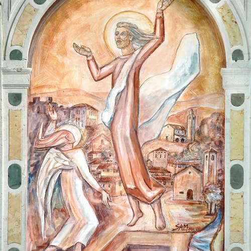 Chiesa di san Rocco, altare Maggiore, la Resurrezione, Pierino Sam, 1985, Polcenigo