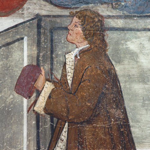 Pietro da Vicenza, particolare del devoto, fine XV secolo