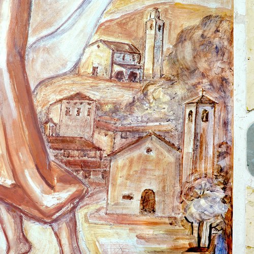 Chiesa di san Rocco, altare Maggiore, la Resurrezione, Pierino Sam, 1985, particolare, Polcenigo