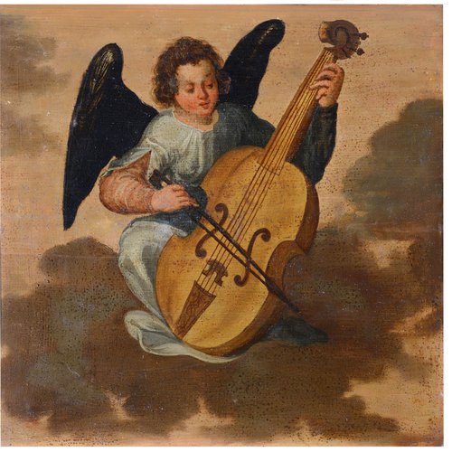 Tavoletta con un angelo musicante, XVIII secolo