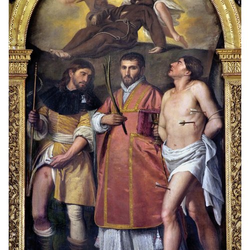 I santi Valentino, Rocco e Sebastiano e l'estasi di San Francesco