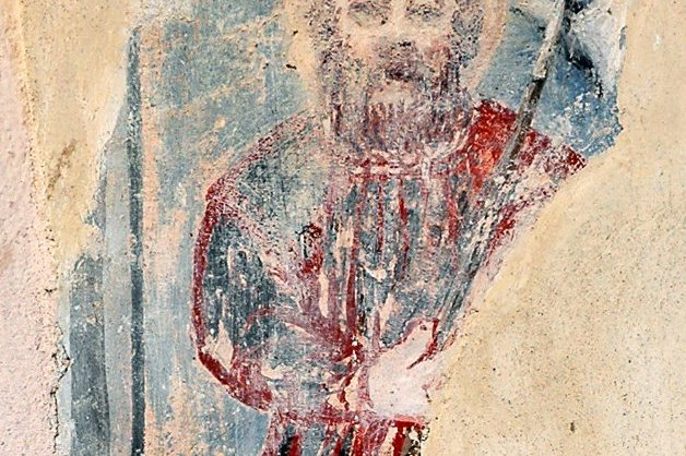 Chiesa di san Rocco, affresco devozionale forse rappresentante san Rocco, 1638, Polcenigo