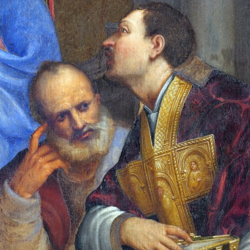 Pomponio Amalteo, Madonna con Bambino e Santi, particolare, 1542