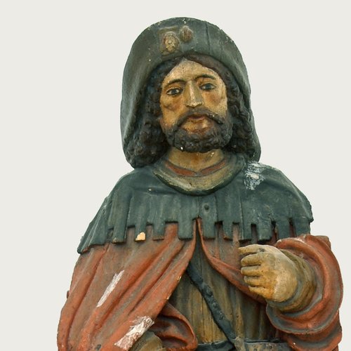 Statua di San Rocco (sec. XV), abside, pieve di San Lorenzo in Monte di Buja