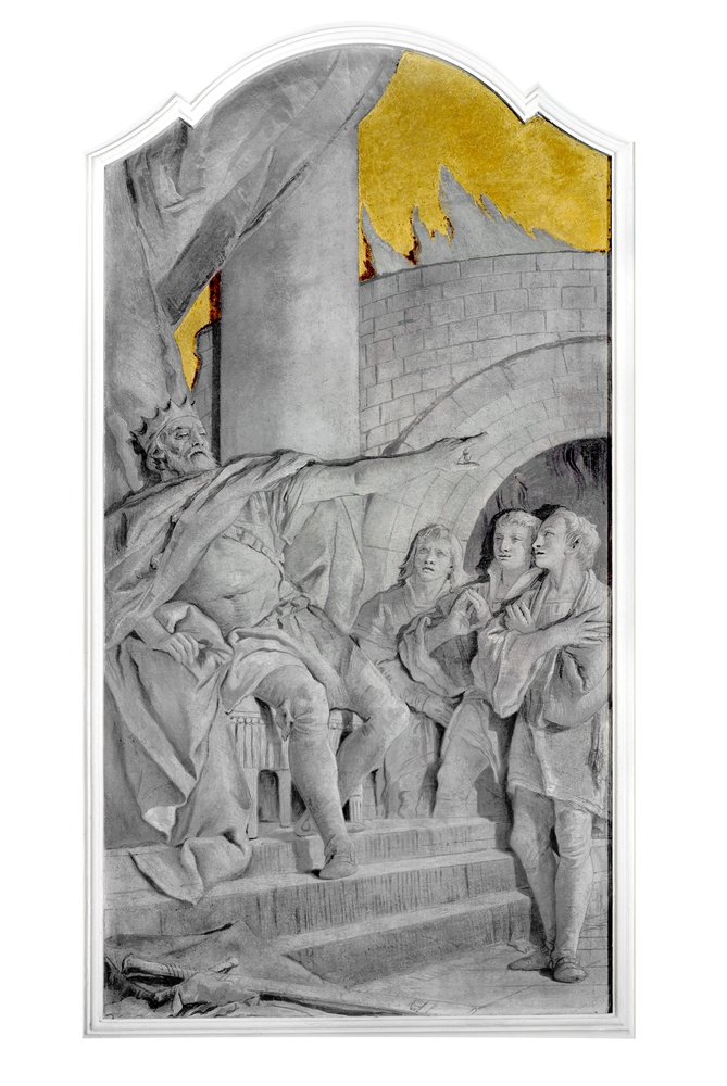 Giandomenico Tiepolo, Nabucodonosr condanna i tre giovani alla fornace ardente, 1759