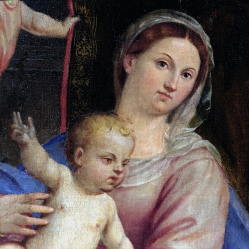 Pomponio Amalteo, Madonna con Bambino e Santi, particolare, 1542
