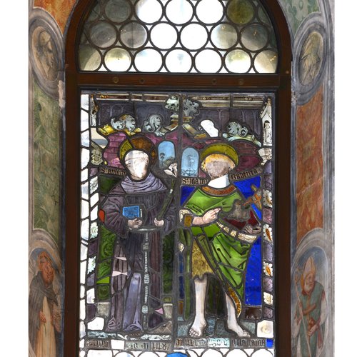 Vetrata piombata ed istoriata raffigurante i santi Antonio da Padova e Giovanni Battista, 1478, Chiesa di Sant'Antonio Abate, San Daniele del Friuli