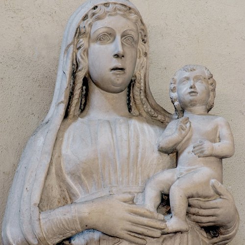Statua di Madonna con Bambino, Monumento funebre del Patriarca Nicolò Donato, 1513 ca, particolare