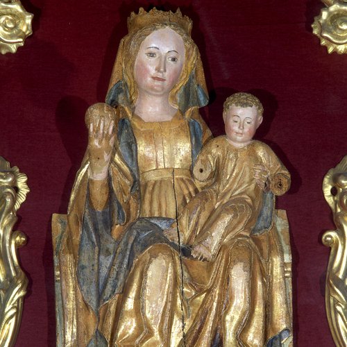 Bottega friulana: Madonna in trono con Bambino, sec. XVI