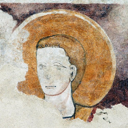 Particolare degli affreschi nella Casa della Pieve