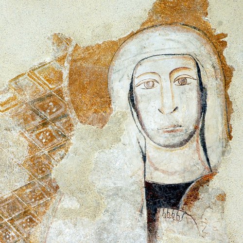 Particolare degli affreschi nella Casa della Pieve