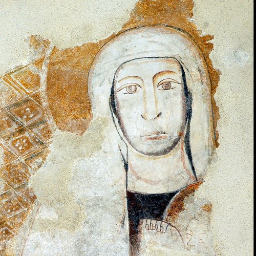 Particolare degli affreschi nella Casa della Pieve