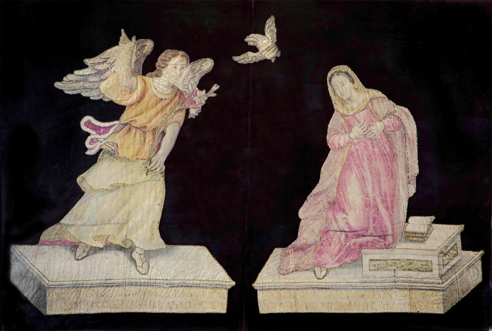 Giovanni da Udine detto il Ricamatore, Annunciazione, gonfalone su seta, 1539