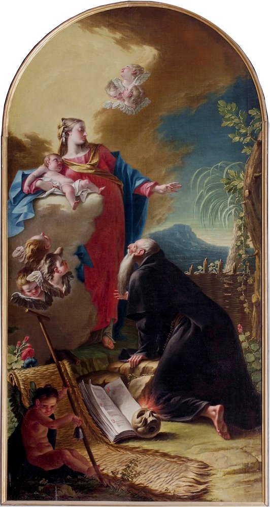 Antonio Diziani, Sant'Antonio Abate che adora la Vergine col Bambino, 1764