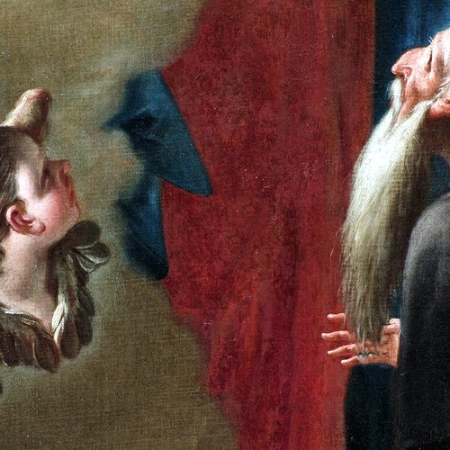 Antonio Diziani, Sant'Antonio Abate che adora la Vergine col Bambino, 1764, particolare