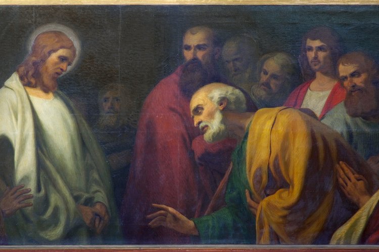 B. Biaggetti, Cristo risorto mostra le piaghe a S. Tomaso, sec. XX