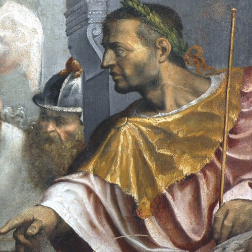 Giovanni Battista Grassi, Il Martirio di San Lorenzo, particolare, pala dell'altare maggiore della pieve di San Lorenzo in Monte di Buja