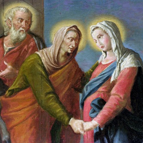 Pittore friulano, Incontro della Vergine con Santa Elisabetta (particolare)