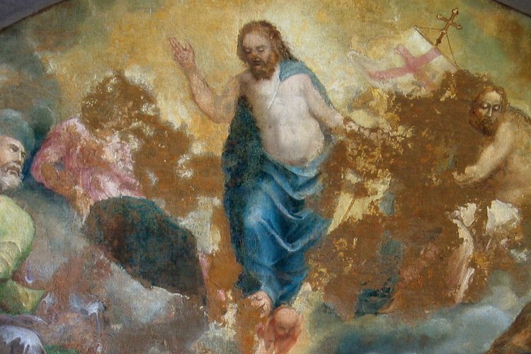 Giovanni Battista Grassi, Il Martirio di San Lorenzo, particolare, pala dell'altare maggiore della pieve di San Lorenzo in Monte di Buja