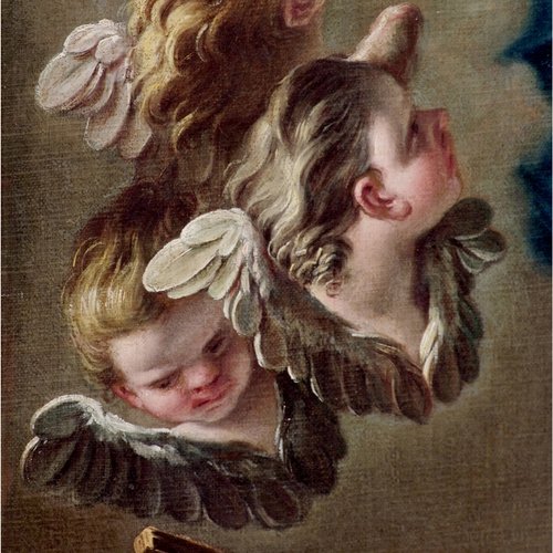 Antonio Diziani, Sant'Antonio Abate che adora la Vergine col Bambino, 1764, particolare