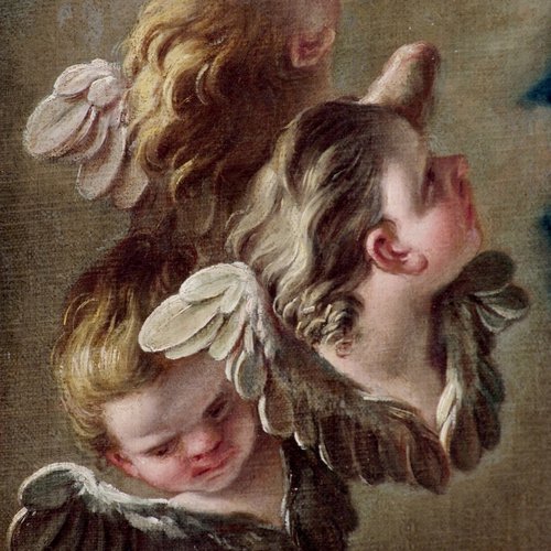 Antonio Diziani, Sant'Antonio Abate che adora la Vergine col Bambino, 1764, particolare