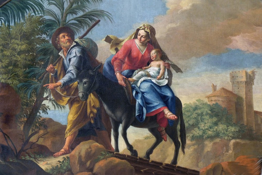 Vincenzo Orelli, Ciclo dei Dolori di Maria,  La fuga in Egitto, particolare, 1775