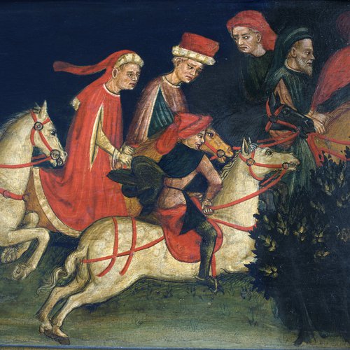 Cappella Corporis Christi, Scene tratte dalla vita del beato Bertrando, Uccisione del Beato, XV sec, particolare
