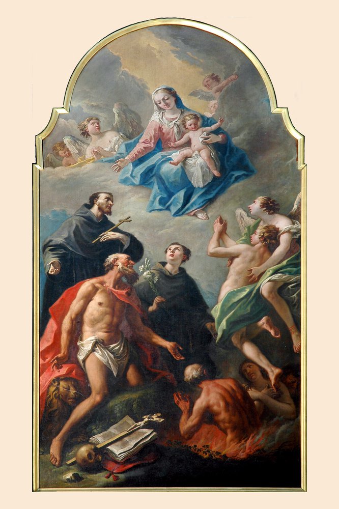 Gaspare Diziani, Madonna con Bambino e Santi alla presenza delle anime purganti, 1735-40 ca.