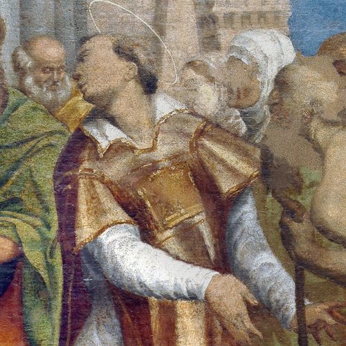 Giovanni Battista Grassi, San Lorenzo condannato dal prefetto di Roma, particolare, pieve di San Lorenzo in Monte di Buja