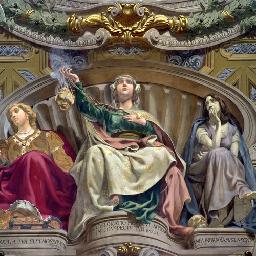 B. Biaggetti, Religione, 1911, affresco nella volta della Capella (part.)