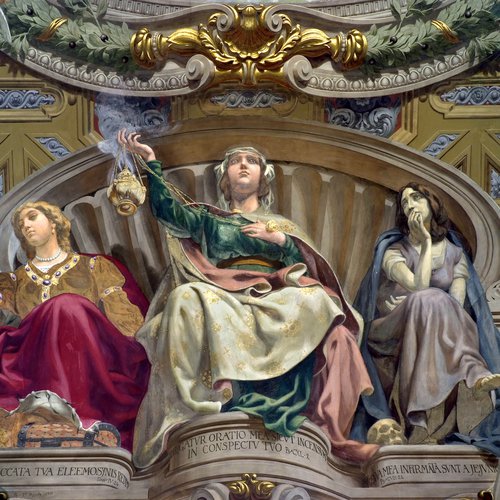 B. Biaggetti, Religione, 1911, affresco nella volta della Capella (part.)