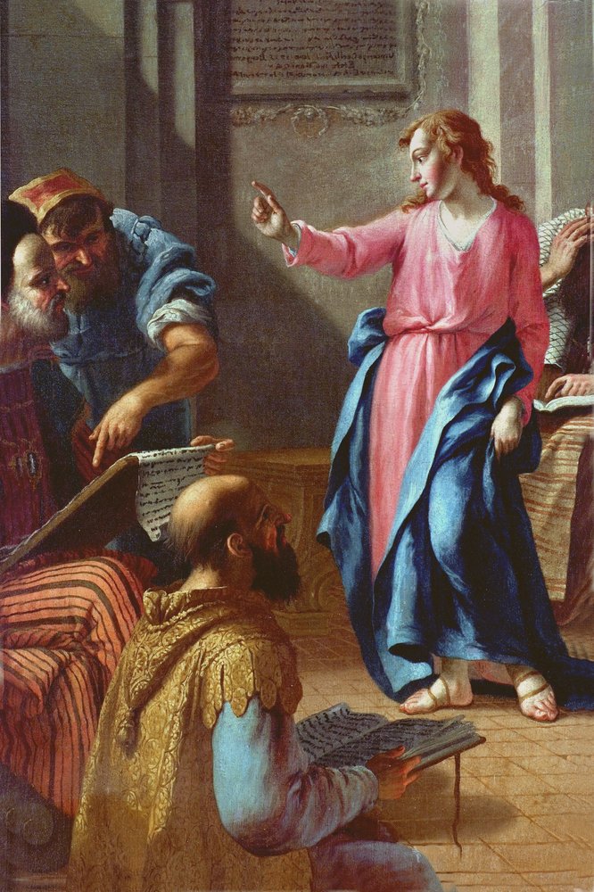 Vincenzo Orelli, Ciclo dei Dolori di Maria,  Gesù fra i Dottori, particolare, 1775